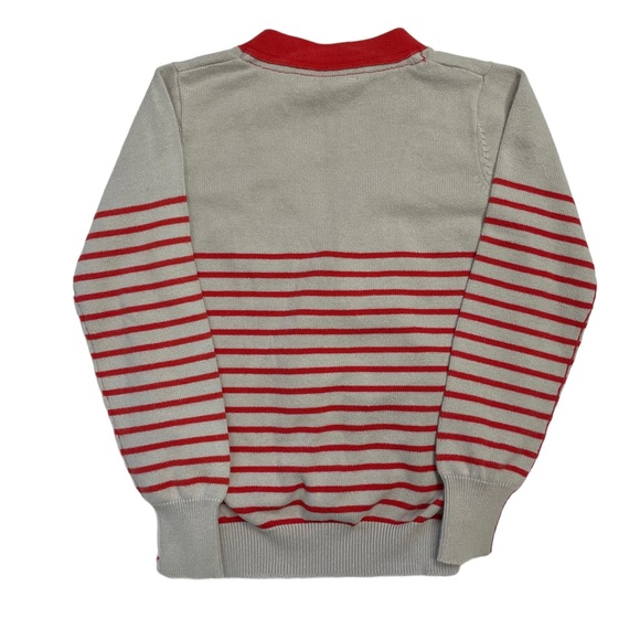 FORE!! Axel & Hudson Boys' Striped Grey & Red Cardigan Sweater Size 3/4 - Picture 7 of 7